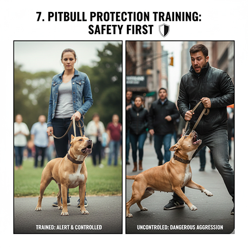 Huấn luyện chó Pitbull bảo vệ chủ đúng cách với khả năng kiểm soát và an toàn nơi công cộng
