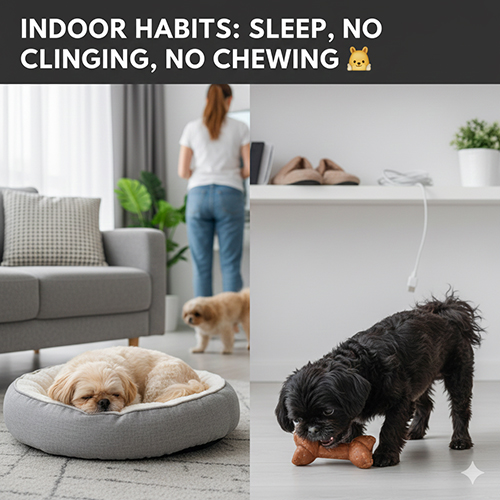 Huấn luyện chó Bắc Kinh lai Nhật thói quen sống trong nhà: ngủ ngoan, không phá đồ