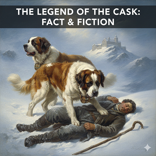 Chó Saint Bernard đeo thùng rượu cứu người giữa băng tuyết dãy Alps