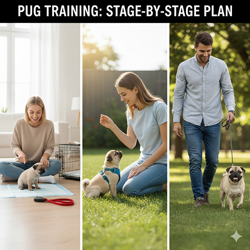 Các giai đoạn huấn luyện chó Pug từ con nhỏ đến trưởng thành