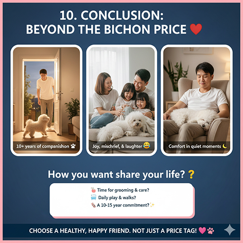 Kết luận về giá chó Bichon Frise: chọn bé khỏe mạnh thay vì chỉ nhìn giá