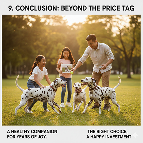 Gia đình vui chơi cùng chó Đốm Dalmatian khỏe mạnh ngoài trời