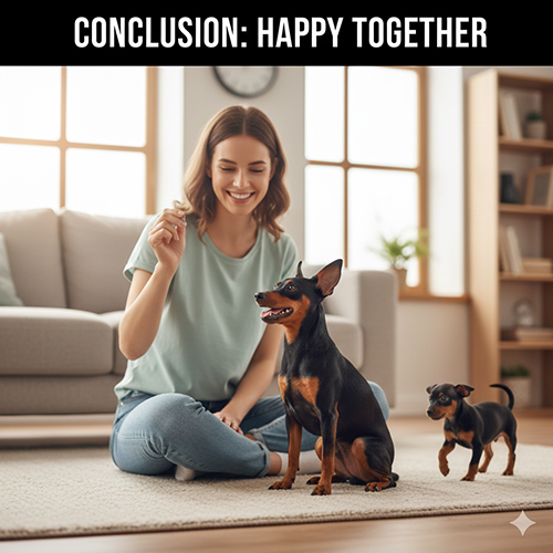 Chó Phốc hươu ngồi ngoan bên chủ trong không gian gia đình ấm áp