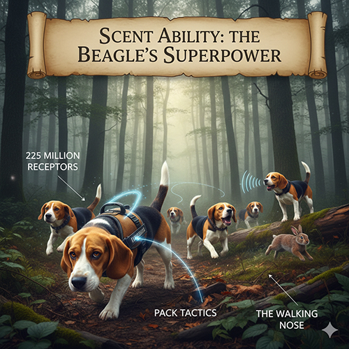 Khả năng đánh hơi chó Beagle – đàn Beagle truy dấu mùi trong khu rừng rậm