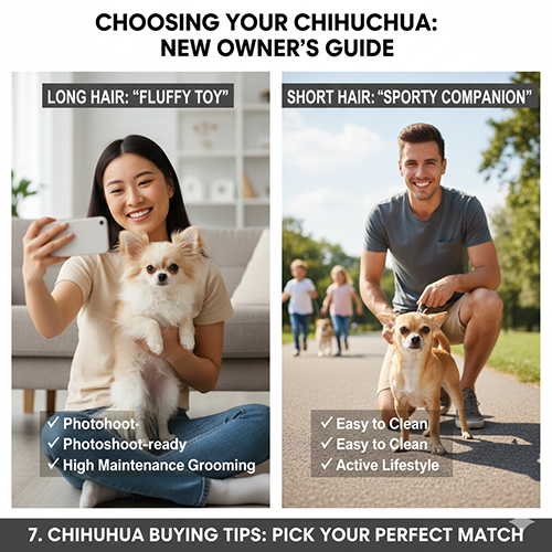 So sánh Chihuahua lông dài và Chihuahua lông ngắn khi chọn mua cho người mới nuôi