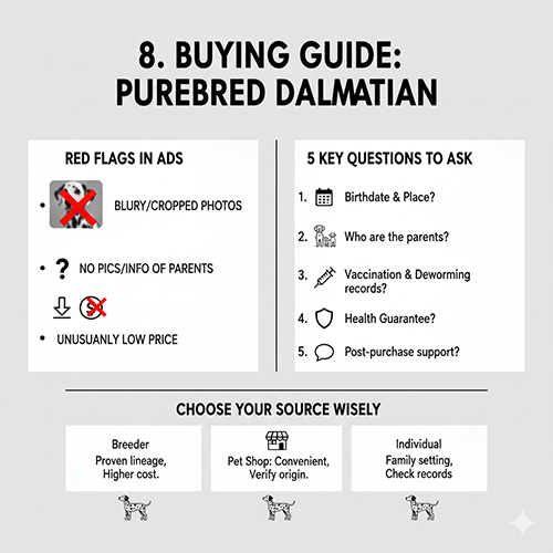 Hướng dẫn mua chó Đốm Dalmatian thuần chủng và các dấu hiệu cần tránh