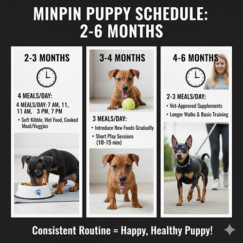 Lịch ăn uống và vận động cho chó Phốc hươu con từ 2 đến 6 tháng tuổi