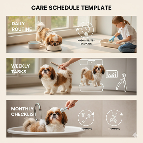 Lịch chăm sóc chó Nhật Japanese Chin theo ngày tuần và tháng