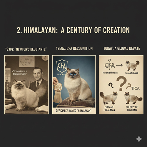Lịch sử hình thành mèo Himalaya từ lai Ba Tư và Xiêm, được công nhận qua nhiều giai đoạn