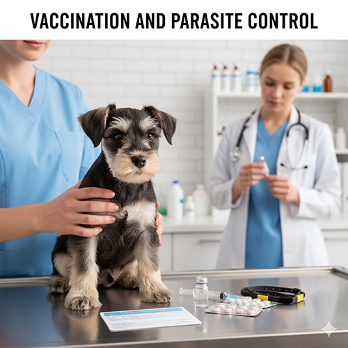 Lịch tiêm phòng và tẩy giun cho chó ông già Schnauzer