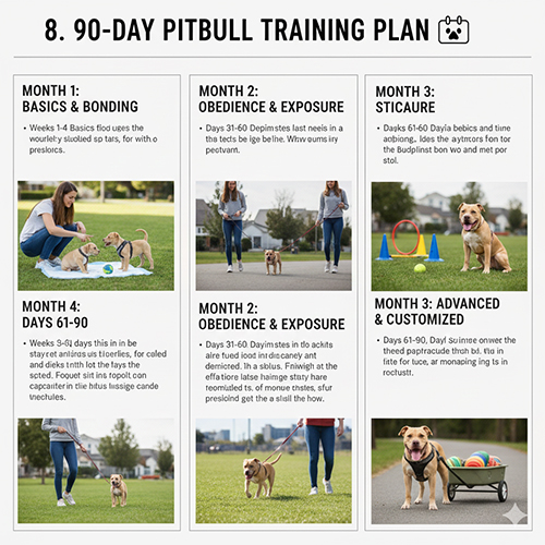 Lộ trình 90 ngày huấn luyện chó Pitbull tại nhà theo từng giai đoạn rõ ràng