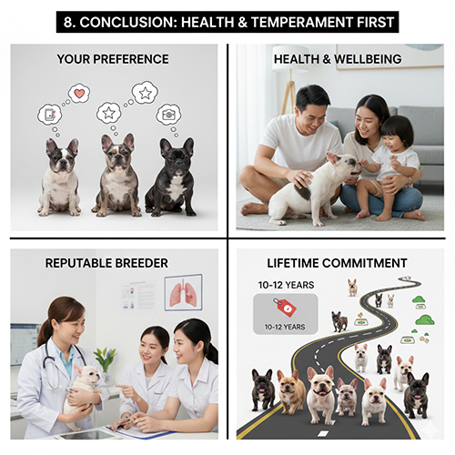 Lời kết: Khi chọn Bull Pháp, màu lông chỉ là “áo khoác”, sức khỏe và tính cách mới là quan trọng nhất