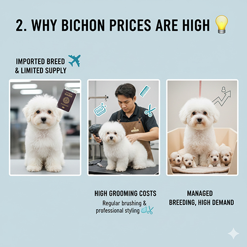 Vì sao giá chó Bichon Frise cao hơn nhiều giống nhỏ khác