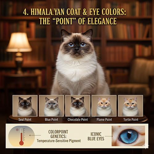 Màu lông colorpoint và mắt xanh lam đặc trưng của mèo Himalaya