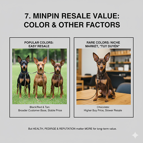 So sánh nhóm màu Phốc hươu phổ biến dễ bán lại và nhóm màu hiếm như socola có tệp khách nhỏ hơn