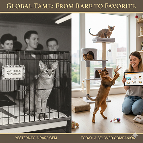 So sánh mèo Abyssinian từ giống mèo hiếm trong quá khứ đến thú cưng được yêu thích hiện nay