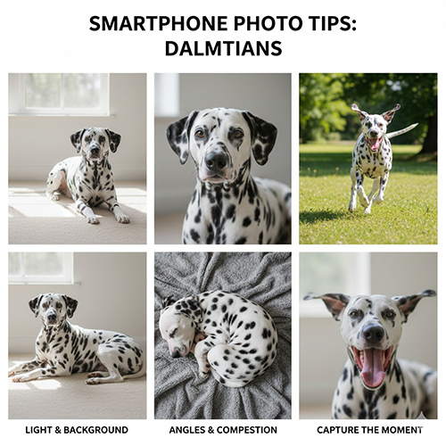 Hình ảnh chó Đốm Dalmatian được chụp đẹp bằng điện thoại với nhiều góc khác nhau
