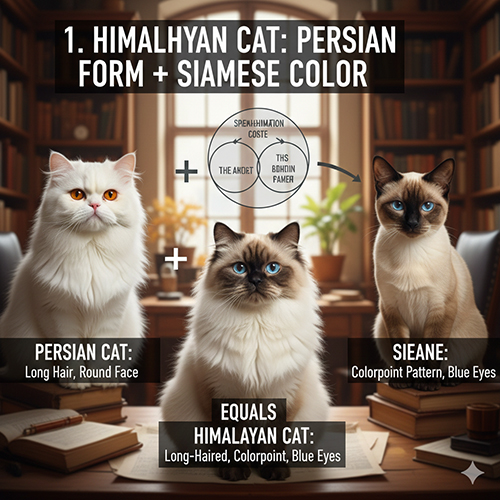 Mèo Himalaya lai giữa mèo Ba Tư và mèo Xiêm với lông dài, mặt tròn và mắt xanh colorpoint