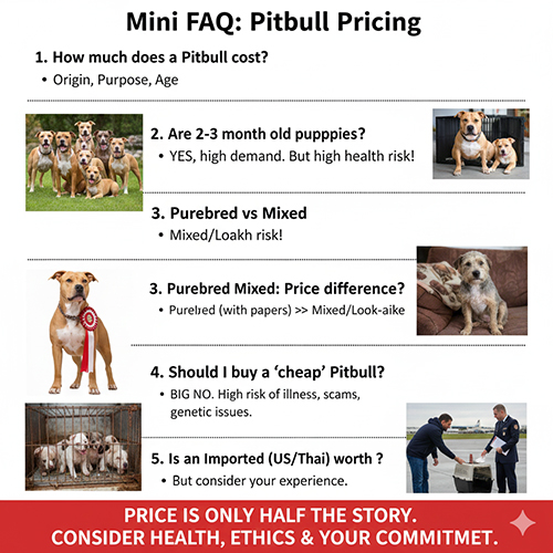 Mini FAQ về giá chó Pitbull: giải đáp nhanh các câu hỏi thường gặp khi mua Pitbull