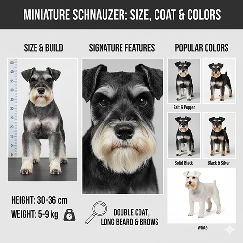 anh tong hop kich thuoc can nang dac diem long kep rau dai va cac mau long pho bien cua cho miniature schnauzer