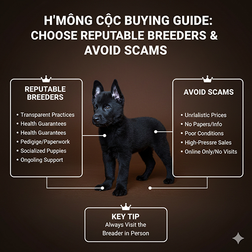 Infographic hướng dẫn mua bán chó Mông Cộc, cách chọn trại uy tín và tránh lừa đảo
