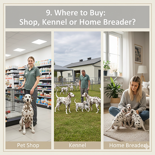 So sánh nơi mua chó Đốm Dalmatian: shop, trại chó và người nuôi tại nhà