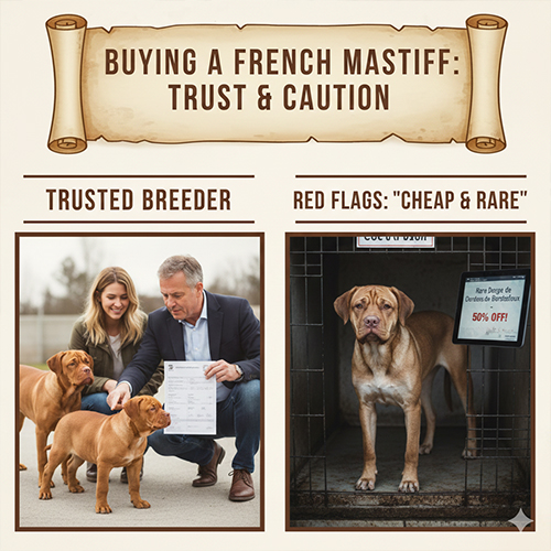 Mua chó Ngao Pháp Dogue de Bordeaux từ breeder uy tín và cảnh báo bẫy giá rẻ