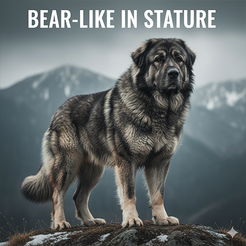 Chó Ngao Nga Caucasian Shepherd trưởng thành với ngoại hình to lớn như gấu xám