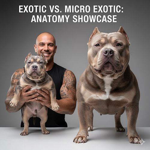 Ngoại hình chi tiết Exotic Bully và Micro Exotic qua đầu mặt thân hình