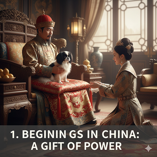 Nguồn gốc chó Nhật Japanese Chin bắt đầu từ Trung Quốc trong triều đình phong kiến