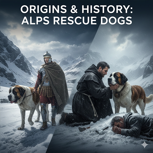 Chó Saint Bernard trong hành trình cứu hộ trên dãy Alps thời cổ đại