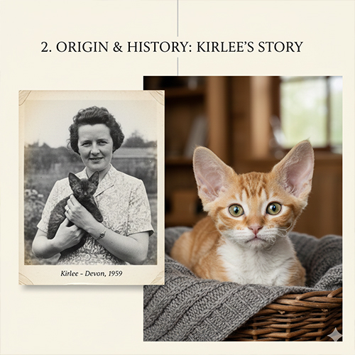 Hình ảnh nguồn gốc mèo Devon Rex từ chú mèo Kirlee tại Devon, Anh