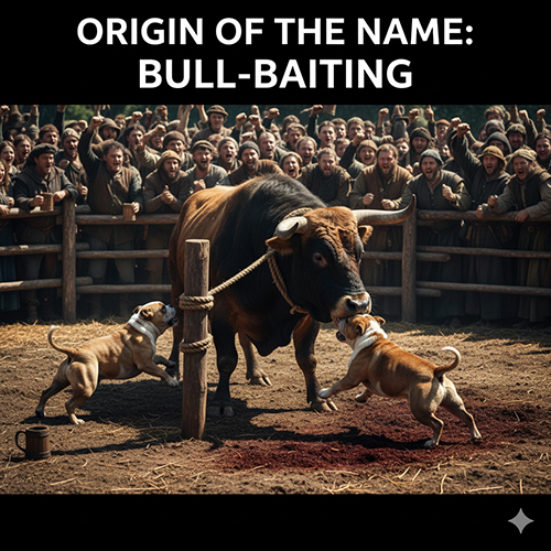 Nguồn gốc tên Bulldog xuất phát từ các trận bull baiting thời Trung cổ