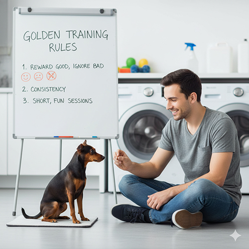 Huấn luyện chó Phốc hươu ngồi nghe lệnh bằng phương pháp thưởng tích cực trong nhà