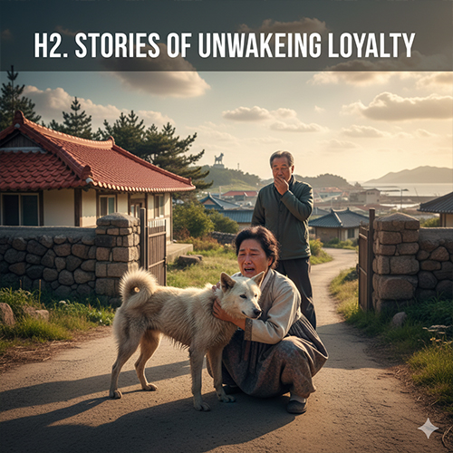 Chó Jindo lông trắng ôm lấy chủ, biểu tượng của lòng trung thành không lay chuyển