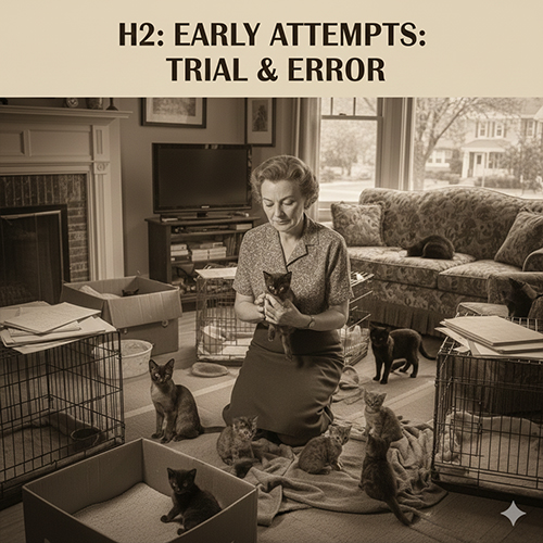 Quá trình lai tạo mèo Bombay với nhiều mèo con trong không gian nuôi dưỡng tại nhà