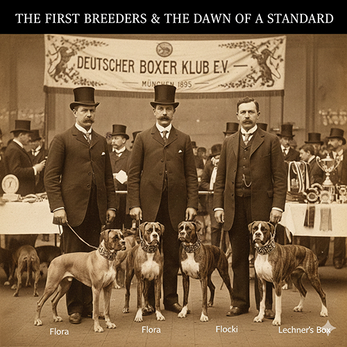 Những nhà nhân giống đầu tiên của chó Boxer Đức tại Munich cuối thế kỷ 19 cùng các cá thể nền tảng
