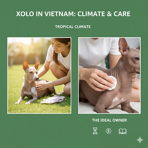 Nuôi chó Xoloitzcuintle không lông tại Việt Nam – chăm sóc da và thích nghi khí hậu