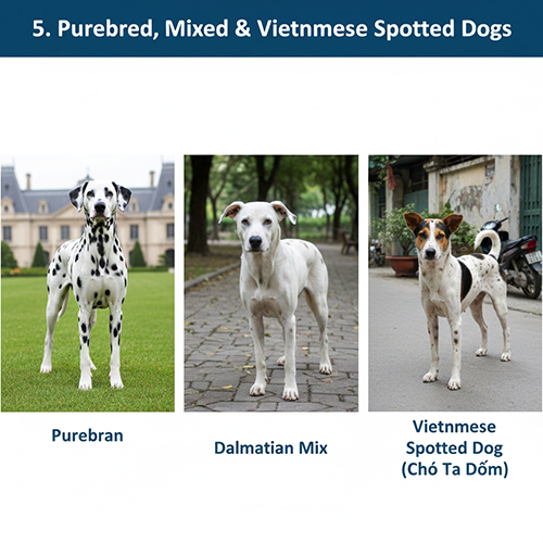 Phân biệt chó Đốm Dalmatian thuần chủng, chó Đốm lai và chó ta đốm