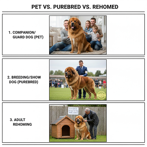 Phân biệt chó Ngao Tây Tạng pet, thuần chủng và chó trưởng thành tái homing