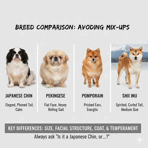 Phân biệt chó Nhật Japanese Chin với Bắc Kinh Phốc Sóc và Shiba Inu