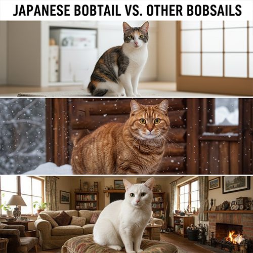 So sánh ngoại hình mèo cộc đuôi Nhật Bản với các giống mèo đuôi ngắn khác