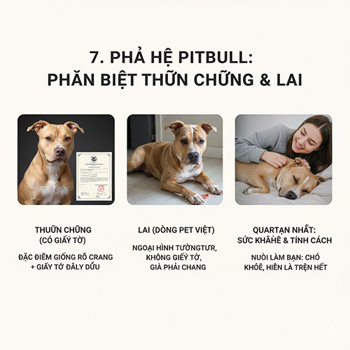 Phân biệt chó Pitbull thuần chủng và Pitbull lai dựa trên ngoại hình, giấy tờ và sức khỏe
