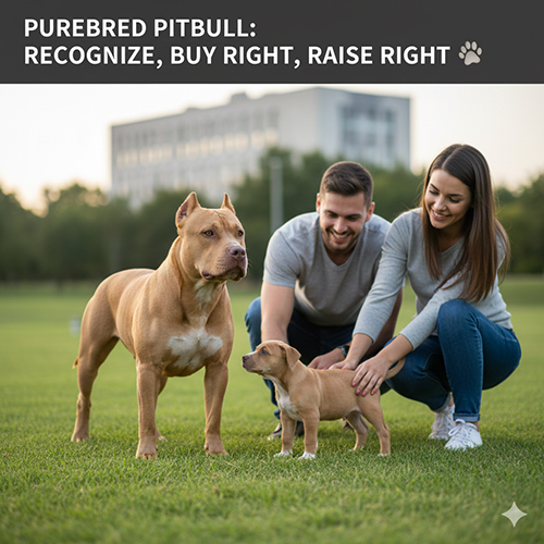 chó pitbull thuần chủng trưởng thành và pitbull con bên chủ nuôi ngoài trời