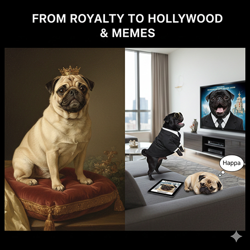 Chó Pug – từ hoàng gia đến Hollywood và meme mạng xã hội