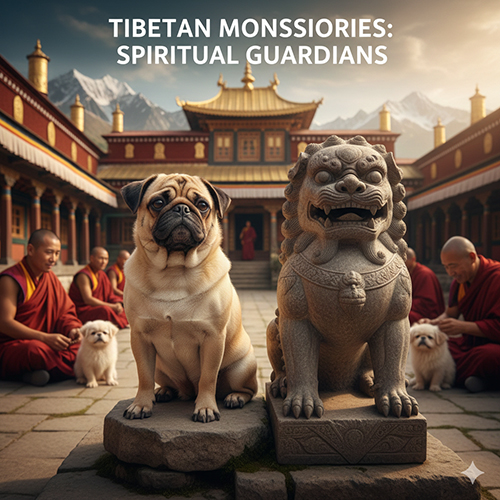 Chó Pug trong tu viện Tây Tạng – linh thú bảo hộ và gắn kết tinh thần