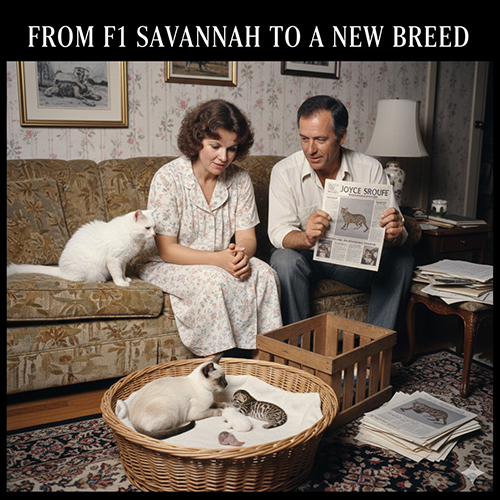 Những cá thể mèo Savannah F1 và F2 đầu tiên trong quá trình hình thành giống mèo mới
