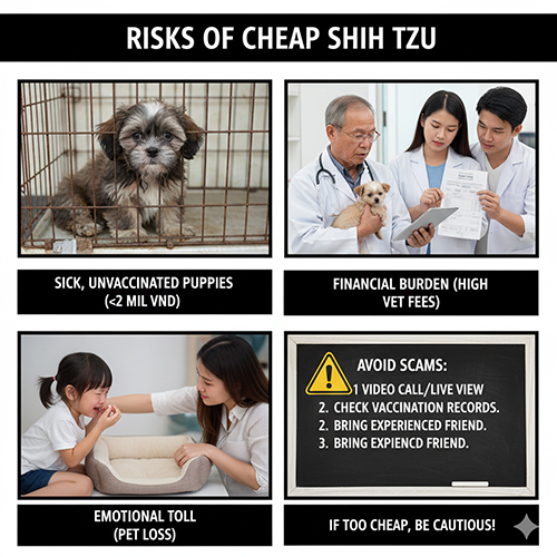 rui ro khi mua cho shih tzu gia re chua tiem phong de benh va de gap lua dao