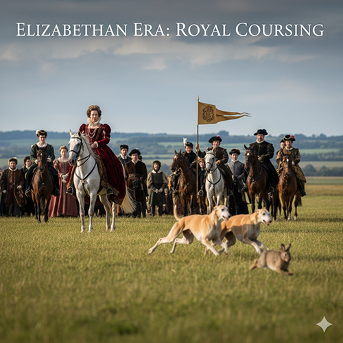 Chó Greyhound tham gia săn thỏ trong thời kỳ Nữ hoàng Elizabeth I tại Anh