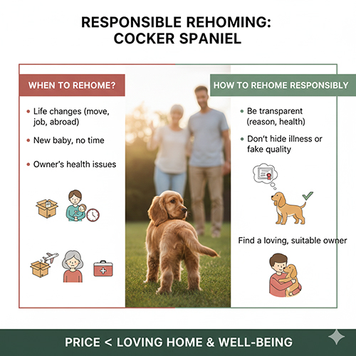 Sang nhượng và bán chó Cocker Spaniel có trách nhiệm khi không thể tiếp tục nuôi